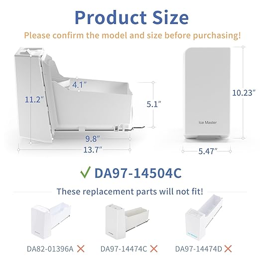 Upgrade DA97-14504C DA97-14504A Ice Container Compatible with RF22 RF23 Sam-sung Ice Maker Replacement AP6039681 Sam-sung Refrigerator Parts,Replaces for PS11773414 EAP11773414 Sam-sung Ice Maker Tray