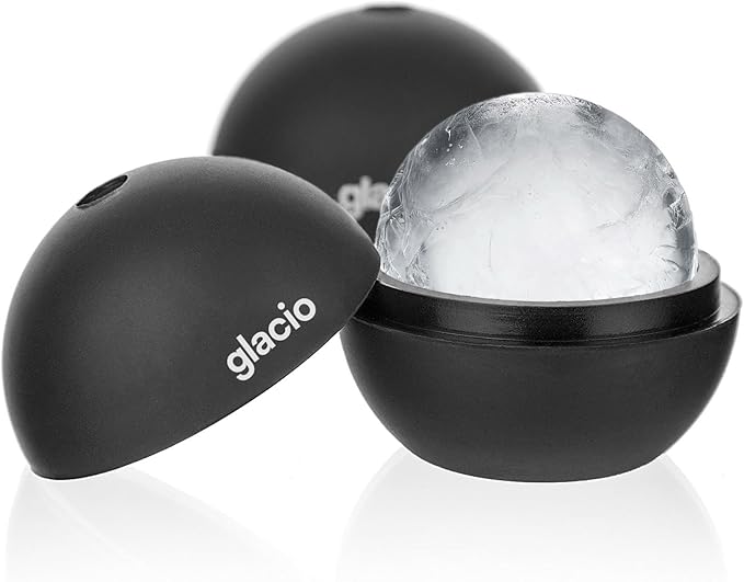 Round Ice Cube Molds – Large Whiskey Ice Ball Maker | BPA-Free Silicone Sphere Mold for Bourbon Cocktails Scotch & Home Bar | Slow-Melting Ice Balls