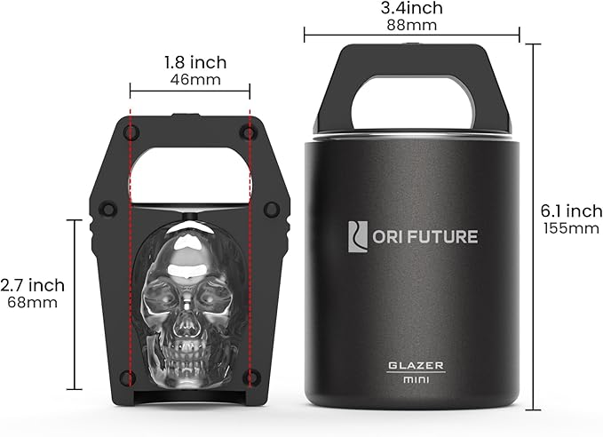 GLAZER mini, Clear Skull Ice Mold for Bourbon