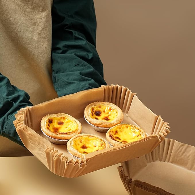 Air Fryer Liners Disposable Rectangular.Virgin Pulp Parchment Paper for 4qt-6qt Air Fryer.Food Grade,Non-stick, Oil-proof & Heat Resistant for Baking,Microwave,Cooking & Deep Fryer Accessories (125)