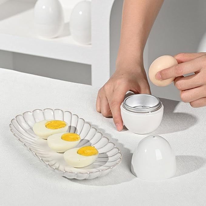 Microwave Egg Boiler 1 Egg Capacity Microwave Egg Cooker for Hard Boiled Eggs Microwave Egg Maker Under 9 minutes Medium and Hard Boiled Egg Cooker Rapid Egg Boiler Microwavable Egg Poacher
