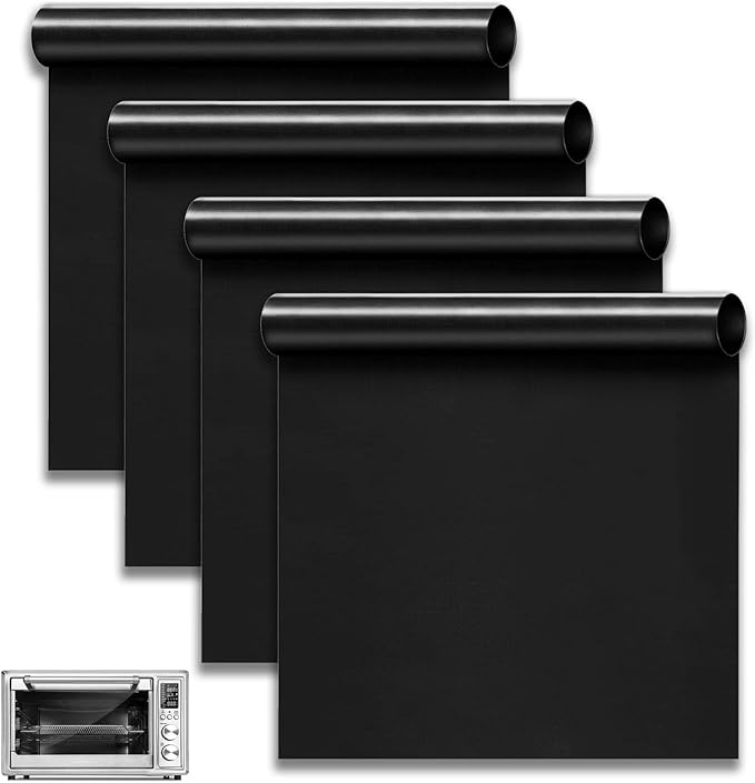 Air Fryer Oven Liners for Bottom of Oven, 13.8 * 11.4 Reusable Non-Stick Heat Resistant Toaster Liners Mat for COSORI 32Qt 13 in 1 C130 CO130 12 in 1 Air Fryer Toaster Oven, 4 Pack