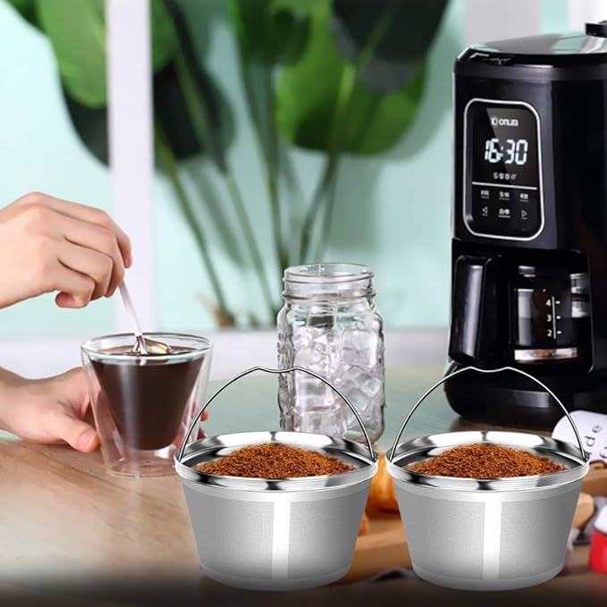 Reusable Stainless Steel Coffee Filter for Black & Decker 8-12 Cup Coffee Makers, Permanent Replacement Filter, Ultra Fine Mesh, Dishwasher Safe, BPA-Free