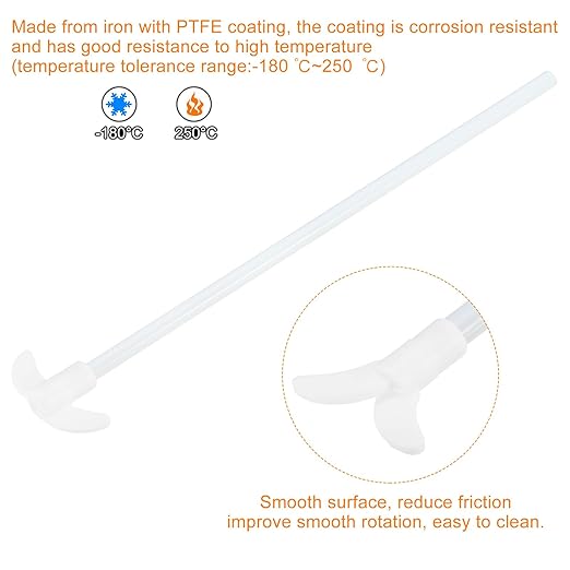 MECCANIXITY PTFE Electric Stirring Rod 250x55mm Length Overhead Stirrer Mixer Shaft with Foldable Paddle for Lab
