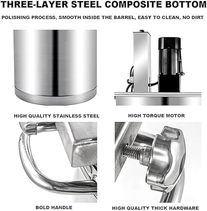 Stainless Steel Electric Stirrer for Cooking, Automatic Pot Stirrer Mixer, High Efficiency, Suitable for Household Kitchen & Commercial Food Processing (Jam, Sauce, Chili) 200L