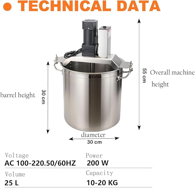 Automatic Pot Stirrer Mixer,Electric Portable Mortar Mixer,Commercial Automatic Food Mixer,Stirring Speed Adjustable,With 4-Blade Mixing Scraper,20L