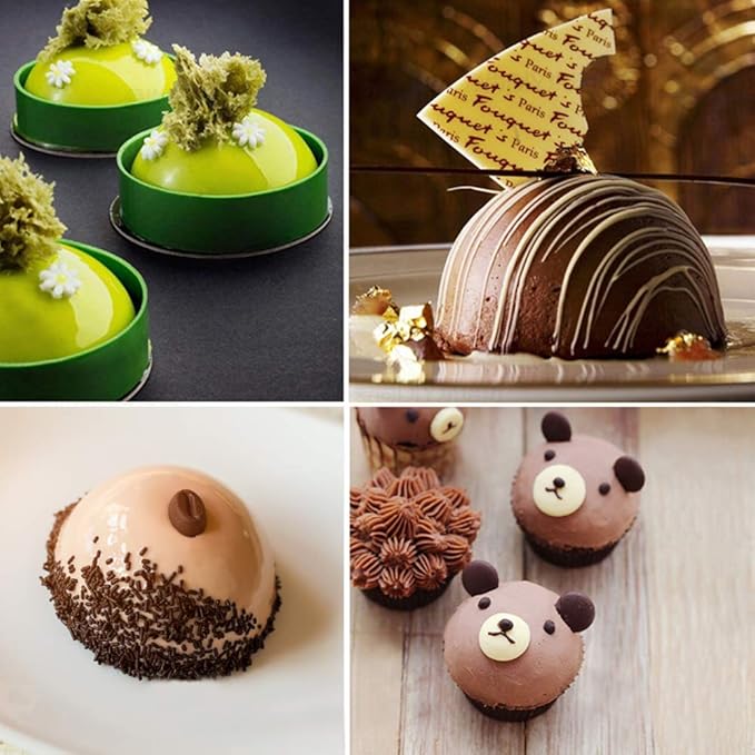 Set of 3, Silicone Chocolate Candy Molds, findTop Round Sphere Baking Molds for Cordial Truffle, Jello Pudding Ball Ice Cube Peanut Butter