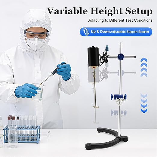 Electric Overhead Stirrer, Automatic Stirrer Max.40L 100W 0-2800RPM LCD Digital Lab Mixer Time and Speed Adjustable Equipped Overhead Stirrer Precision Mixer for Various Uses