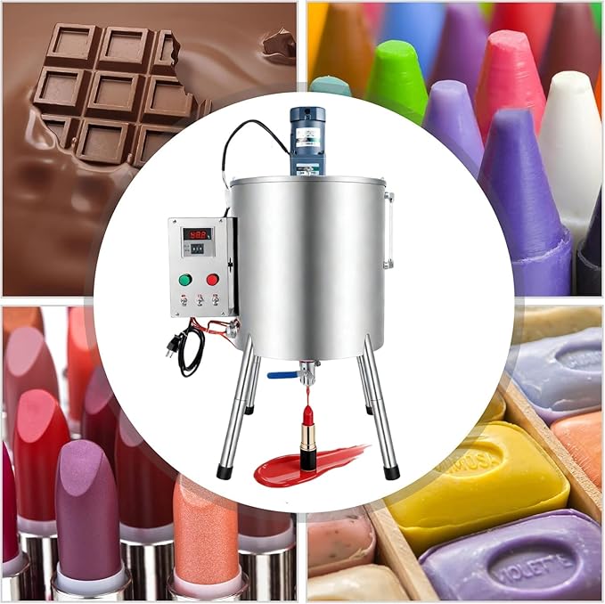 30L/8Gal Commercial Automatic Heating Stirring Mixing Filling Machine, 110v 1500w Lipstick Filling Machine for Dissolving and Filling Lipsticks, Candles, Vaseline, Oils