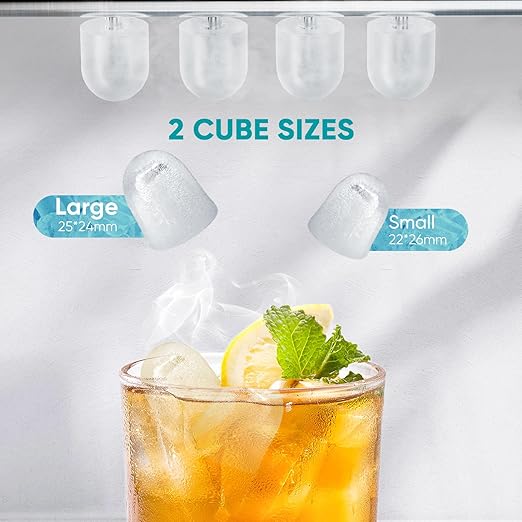 NEWBULIG Ice Makers Countertop with Handle, Portable Ice Machine, 9 Bullet Ice Cubes in 6 Mins, 26lbs in 24Hrs, Auto-Cleaning, with Basket and Scoop, for Home, Kitchen, RV, Camping,Black
