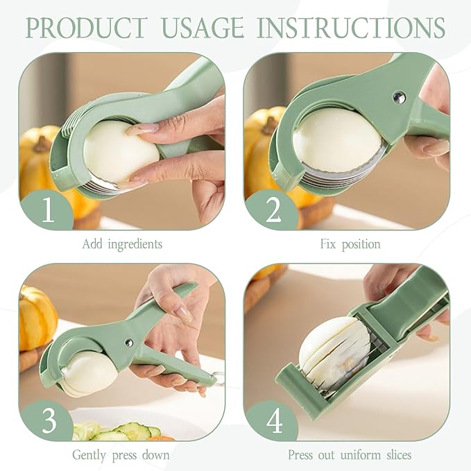 Food Manual Slicer,Grape Cutter,Multifunctional Banana Slicer And Vegetable Cutter,Stainless Steel Slicers Cutter With Abs Handle,For Banana Sausages,Cucumbers,Strawberries,Grape(Green)