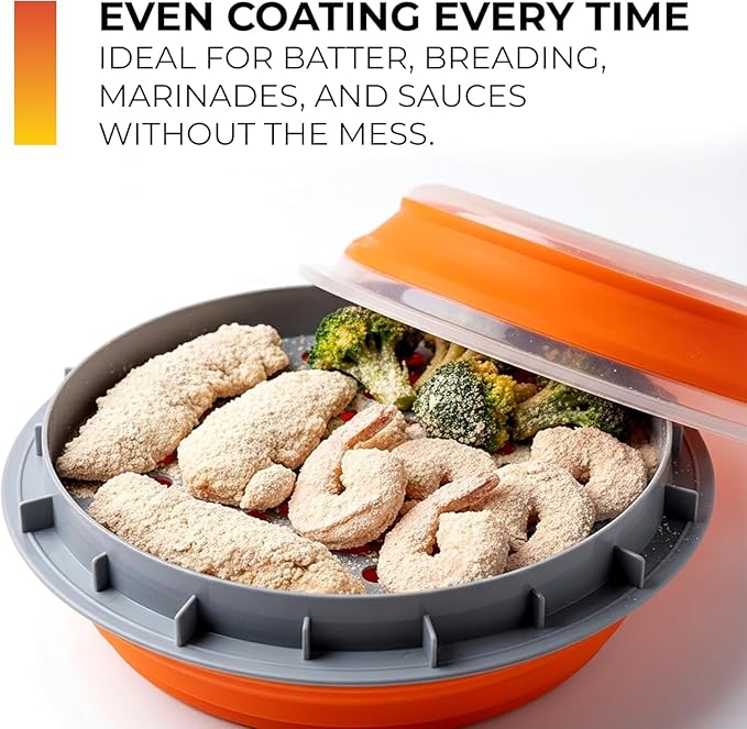 CanCooker Batter Bowl XL: Collapsible, Mess-Free, Dishwasher and Microwave Safe, Chemical-Free in Vibrant Orange - 12 Pack