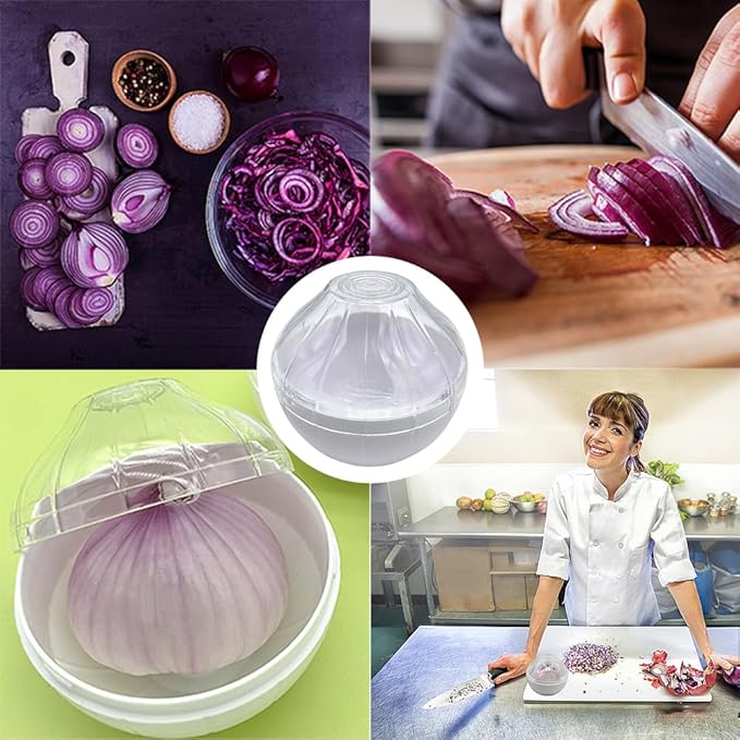 Fruit and Vegetable Storage Containers for Fridge, Onion Saver and Lemon Keeper Reusable Lemon and Onion Keeper/Saver/Holder, Refrigerator Vegetable Crisper(White)