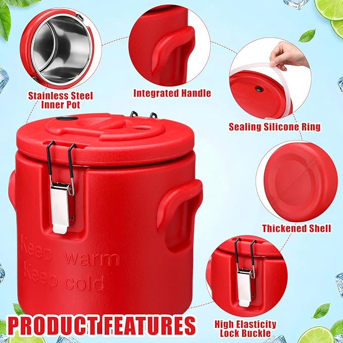 meekoo 10L Large Insulated Ice Bucket with Lid and Scoop Double Wall Stainless Steel Insulated Ice Buckets for Party Cooler for Wine Champagne Beer Cocktails Outdoor Beach Poolside Chilling Use