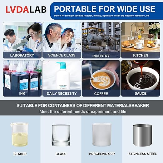 2200RPM LCD Digital Magnetic Stirrer with 2 Stir Bars, 5000ml Stainless Steel Magnetic Mixer, Lab Stirrers Mini Magnetic Stir Plate