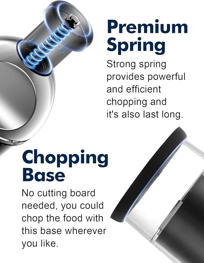 Food Chopper, Hand Chopper Dicer Easy to Clean, Manual Slap Vegetable Chopper Onion Cutter, Garlic Chopper Mincer for Onion, Nut, Tomato, Pepper, Celery, etc