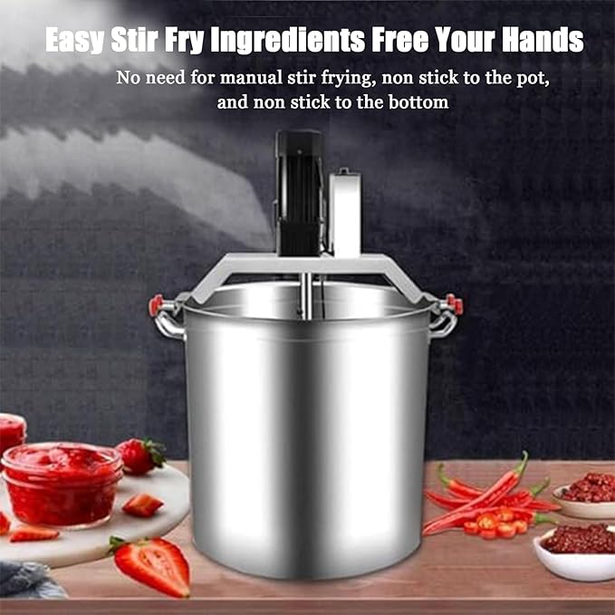 Jam Automatic Stirrer, Stainless Steel Electric Mixer Machine, Automatic Pot Stirrer with 4-Blade Scraper, Sauce Stirrer Frying Machine