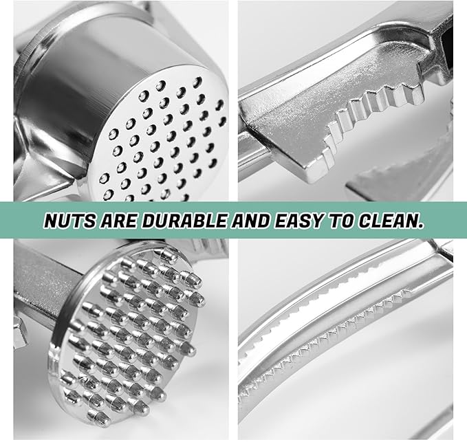 Heavy Duty Garlic Press and Mincer Set with Garlic Peeler, Rust Proof Dishwasher Safe Kitchen Tool - Easy Squeeze Ginger Crusher, Ergonomic Handle for Garlic and Nuts