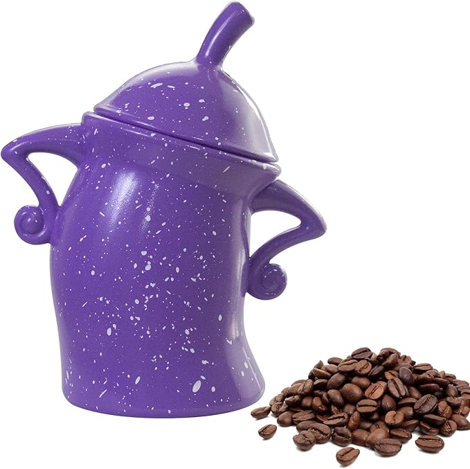 Canister with Attitude, 27OZ Plastic Coffee Canister with Lid, Cookie Jar, Cute Airtight Food Storage Container, Pantry Jar for Loose Tea Sugar Spice, Snack, Coffee Bar Decor (Purple)