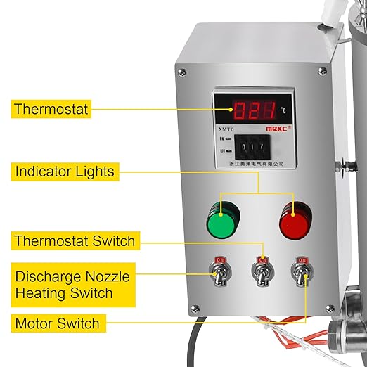 120W 110V Heated Mixing Tank, Stainless Steel Heating Stirring Pot with Stirrer & Temperature Control, for Lipstick Filling, Candle Making, Melting Shoe Polish Ointment Petroleum Jelly (15L)