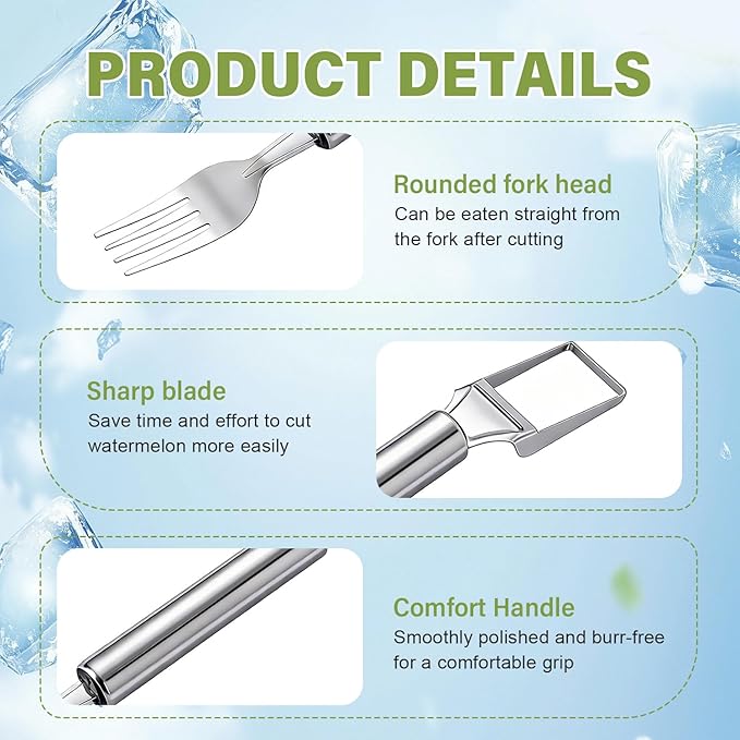 2-In-1 Stainless Steel Fruit Cutter ，2026 New Watermelon Fork Slicer Cutting Tool，Summer Watermelon Cutter Slicer Tool for Home Party Camping Kitchen Gadget (1Pcs)