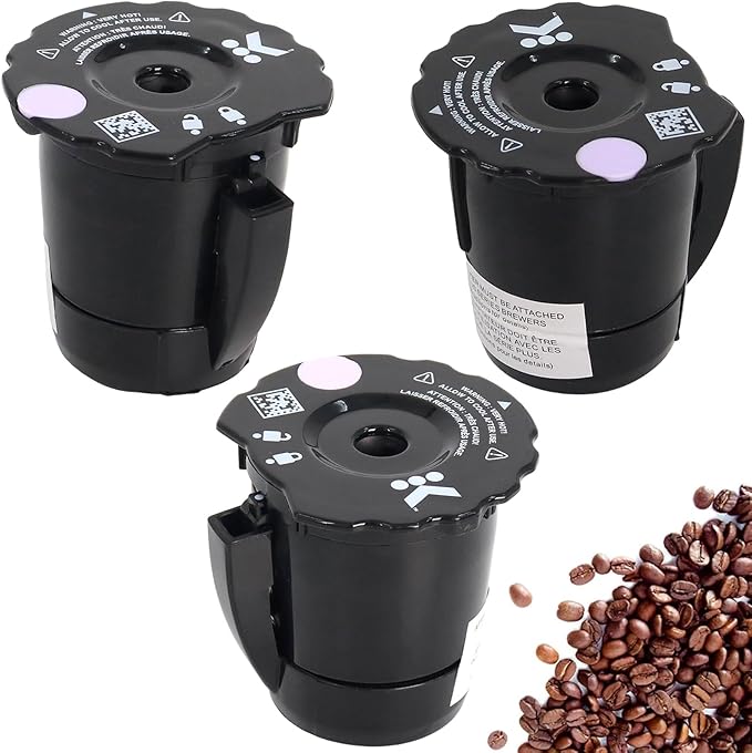 K250 Reusable Ground Coffee Filter Compatible with Keurigg My K Cup 2.0 1.0 K300 K350 K375 K400 K450 K475 Upgrade Ground Coffee Filter Refillable (Pack of 3)