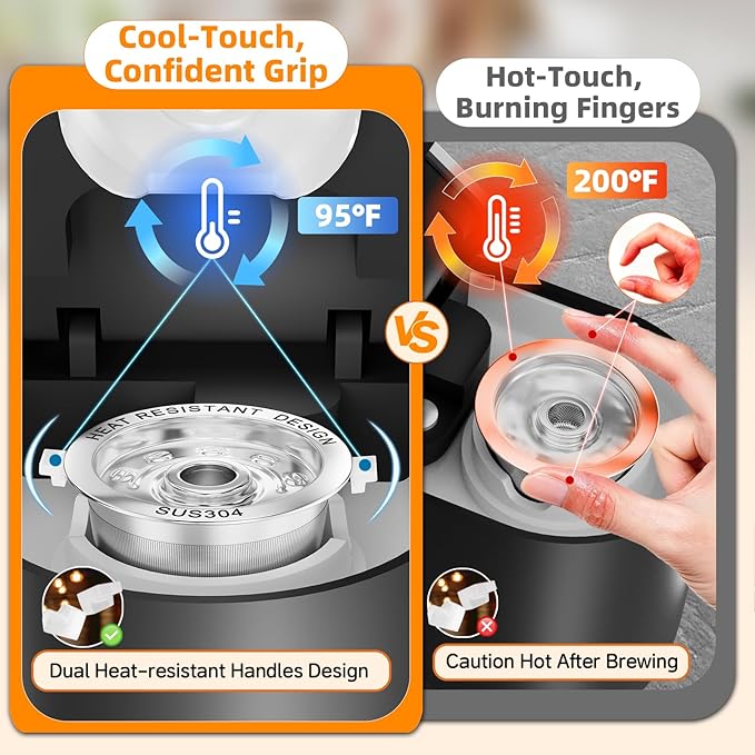 4 Pack Reusable K Cups for Keurig- All Stainless Steel Coffee Pods for Keurig 1 Prong Coffee Machine, No Seal Gasket, Non Plasic, Heat Safe, All in One Set