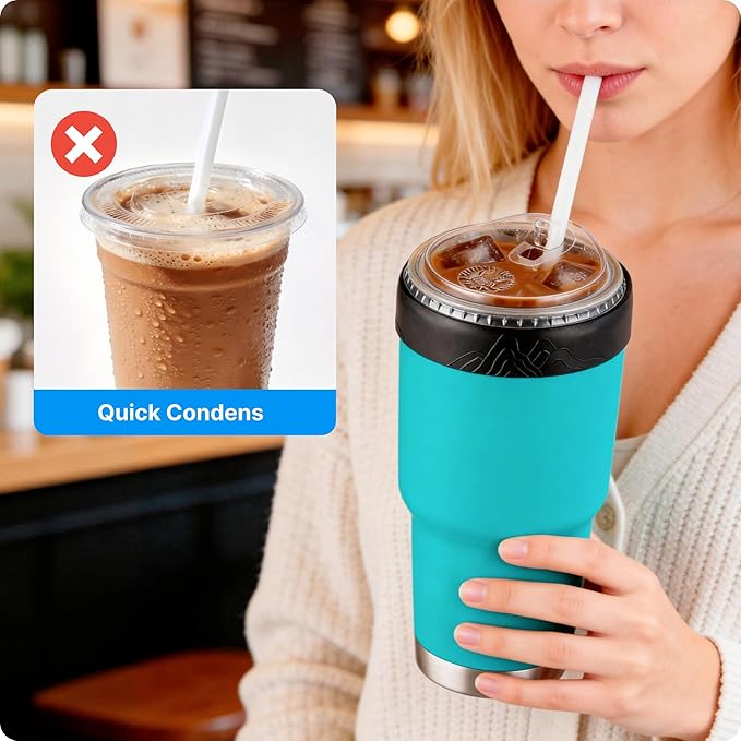 2Pack Silicone Ring for YETI 30 oz stainless Steel Tumbler, Reusable Ice Coffee Silicone Sleeve for 30oz YETI, RTIC, BJPKPK Tumblers with a Mouth Diameter of 3.9-4 inches(Black)