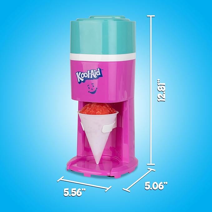 Kool-Aid Shave Ice and Snow Cone Machine, Multi-Use Ice Shaver for Frozen Treats, Slushies, Snow Cones, and More – Reusable Cup and Ice Mold, Stainless Steel Blades – Sharkleberry