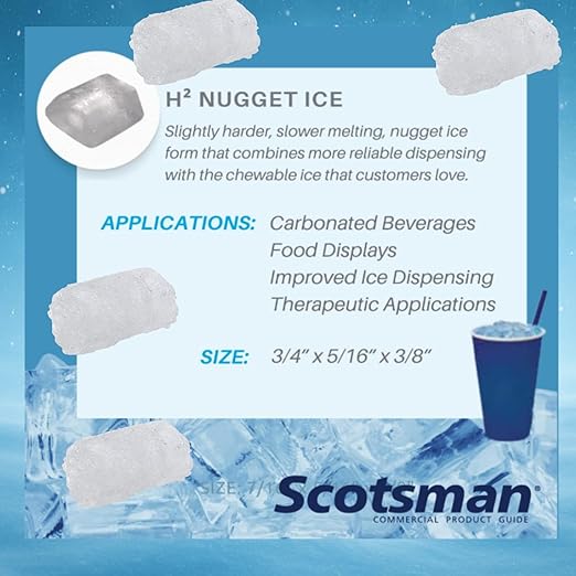 Scotsman UN324A-1 Undercounter Nugget-Style Ice Maker Machine with Bin, 340 lb Daily Production, 80 lb Storage, Stainless Steel, 115V, Air-Cooled Commercial Ice Producer
