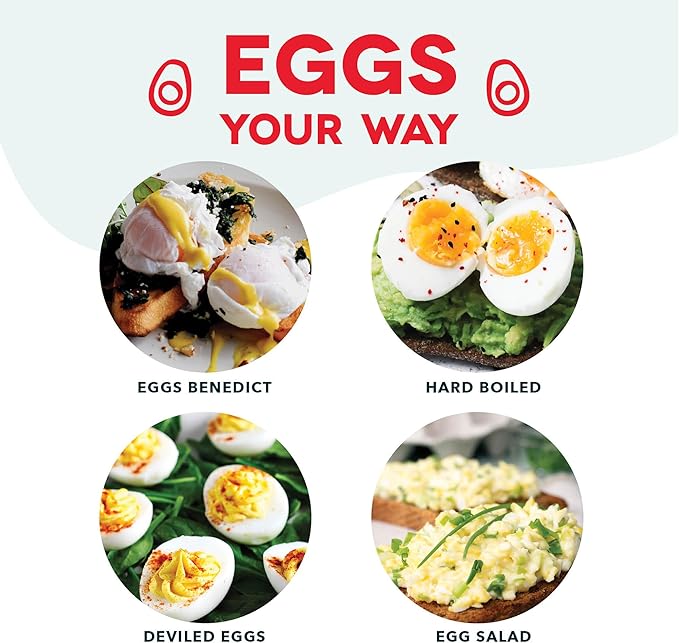 Dash Rapid Egg Cooker - Boiler, Poacher & Steamer - Includes Measuring & Recipe Guide - Dishwasher Safe - BPA Free - Holds 7 Eggs, Aqua