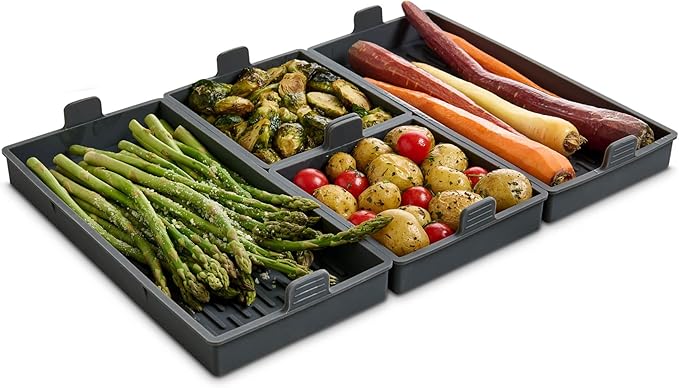 HIC Kitchen Non-Stick Sheet Pan Dividers, European-Grade Silicone, 8-Pieces, Fits 2 US Half-Size 13 x 18-Inch Sheet Pans
