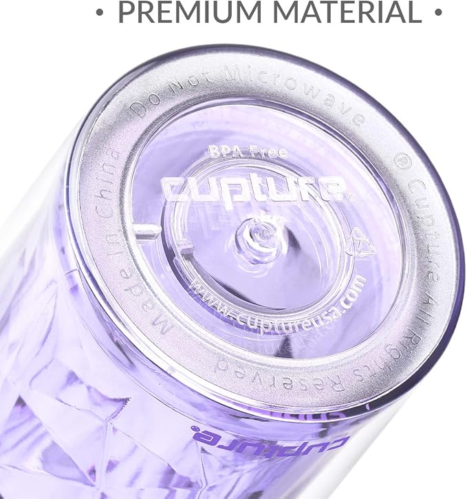 Cupture Crystal Click & Seal Shake Tumbler Cup for Hot or Cold Drinks - 22 oz (Purple Amethyst)