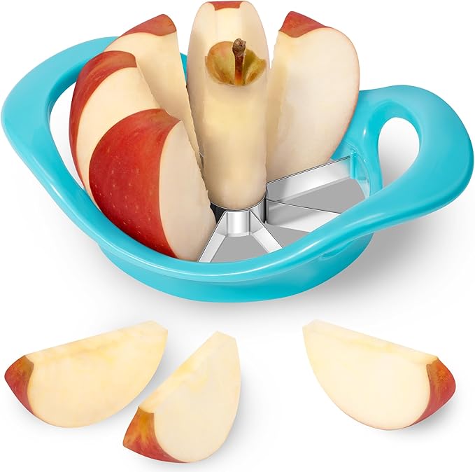 Rainspire Apple Cutter 8 Slices, 8 Blade Apple Slicer and Corer, Apple Corer Tool with Stainless Steel Blades, Super Sharp Fruit Cutter Fruit Slicer, Blue