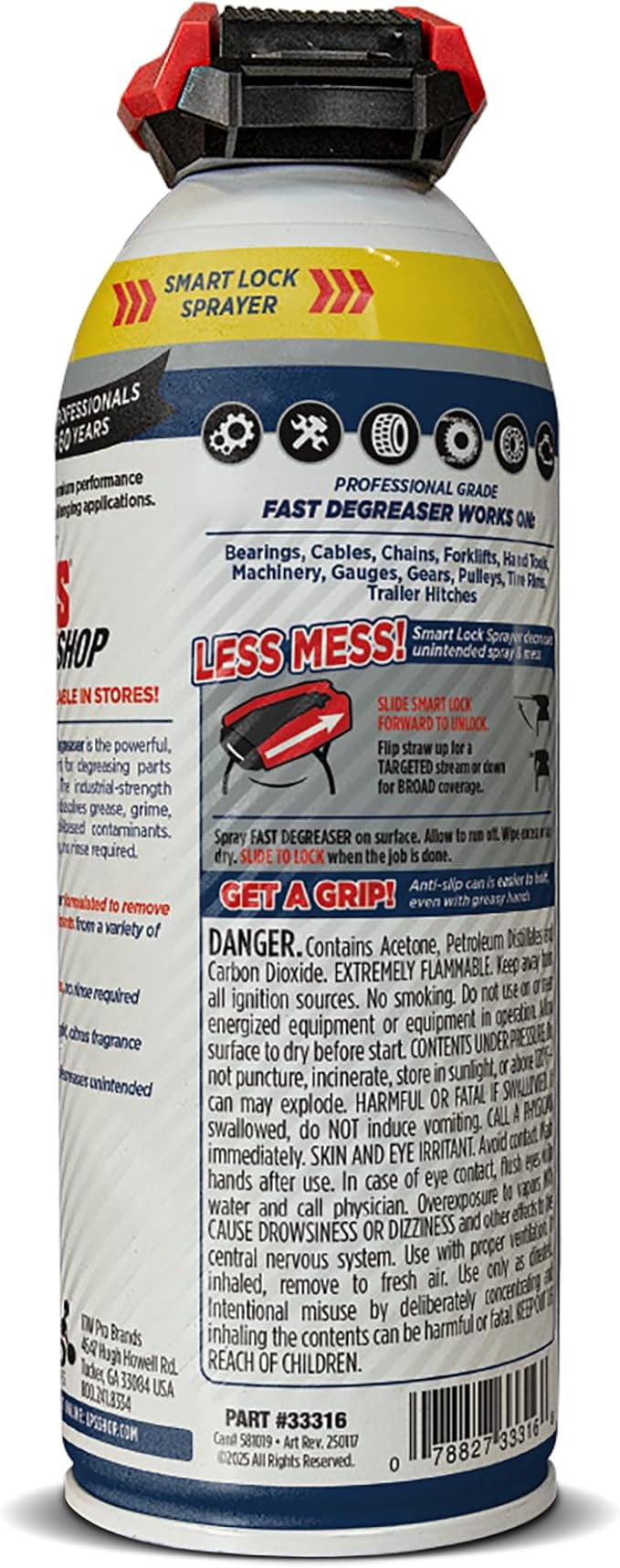 LPS Shop Fast Degreaser, Removes Grease, Oil & Grime, Fast-Acting Solvent for Degreasing Parts and Equipments, Evaporates Quickly, No Rinse Necessary