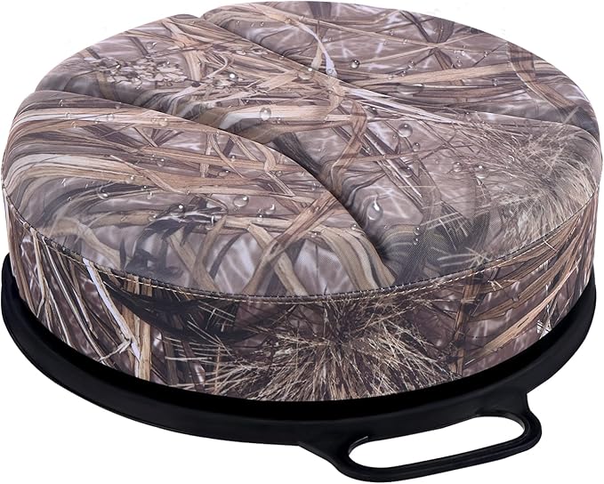 5 Gallon Bucket Seat with 3" Thick Seat Foam Cushion, 360°Swivel Bucket Lid Seat, Waterproof & Silent Bucket Seats for Dove Duck Hunting, Ice Fishing, Baseball, Camping