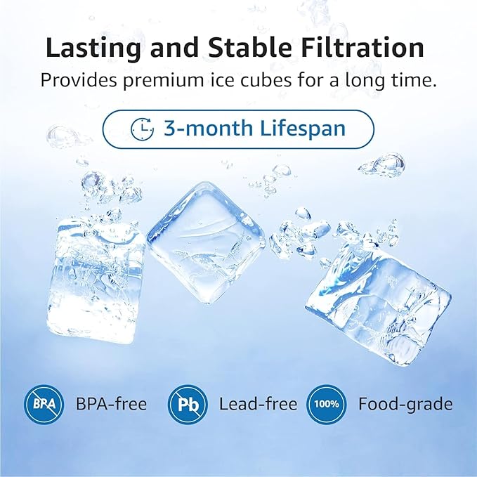 Replacement for GE® Opal Nugget Ice Maker Water Filter, NSF 42&372 Certified, 3 Counts, by AQUA CREST