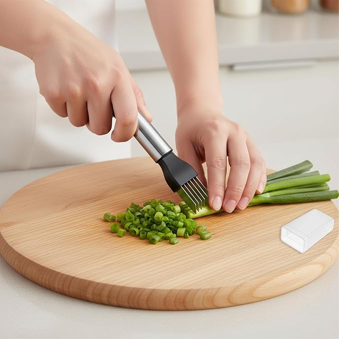 Kitchen Scallion Cutter 2PCS Stainless Steel Green Onion Slicer Professional Scallion Shredding Tool Shred Knife Vegetable Garlic Cutters Multi-Functional Kitchen Tool for Vegetable Onion Garlic