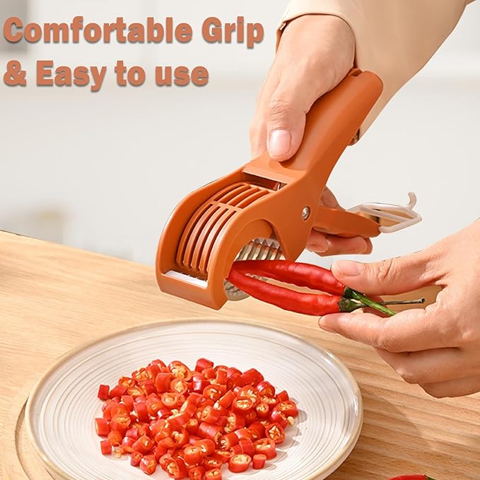 Multifunctional Fruit and Vegetable Slicer, Cucumber Divider, Press & Cut, Stainless Steel Blades, Ideal for Bananas, Cucumbers, Carrots, Peppers, Sausages (Green)