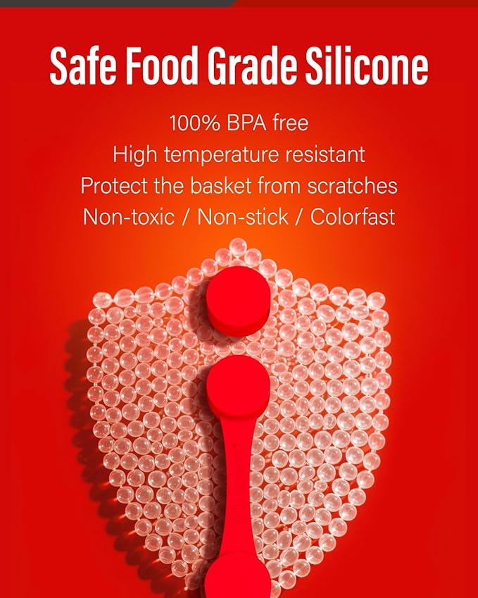 Air Fryer Magnet Silicone Buckles 2 (13 Pack) - Hold Parchment Paper Liners, Prevent Fire Hazard & Food Covering - High Temp Food Grade Silicone (12+1 Upgraded)