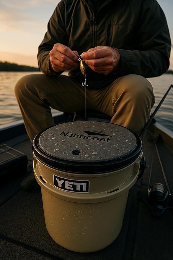EVA Mat Cooler Pad, 11.4" Non Skid Bucket Cooler Pad, Peel & Stick Application EVA Foam Cooler Pad for Yeti Bucket with Lid, Yeti Load Out Bucket Lid