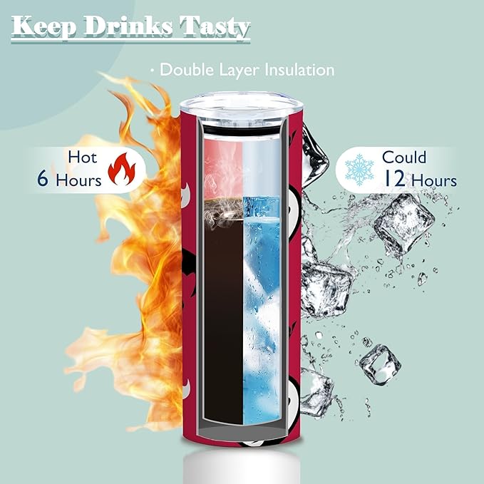 ATHAND Dragon Fantasy Tumbler 20oz Insulated Stainless Steel Skinny Cup with Lid,Dark Medieval Fire Dragon Design Tumbler,Funny Gifts for Fantasy Lovers,1 Pcs