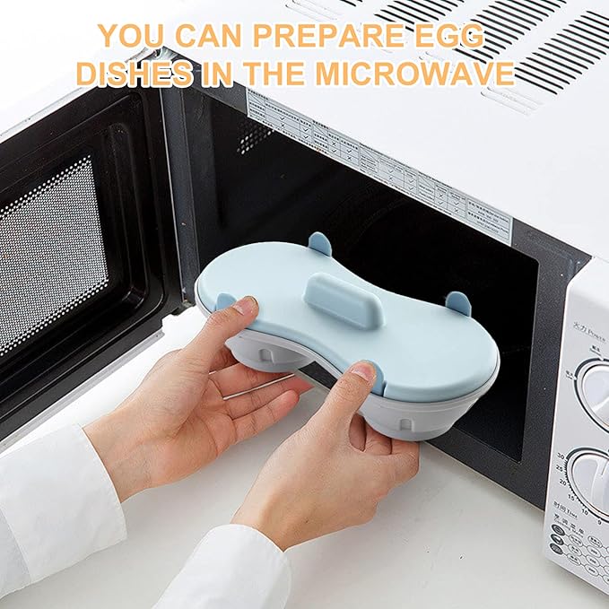 Egg Poacher Microwave Egg Cooker, 2 Cavity Edible Silicone Double Drain Poached Egg Cups, Microwave Egg Poacher Kitchen Cooking Gadgets