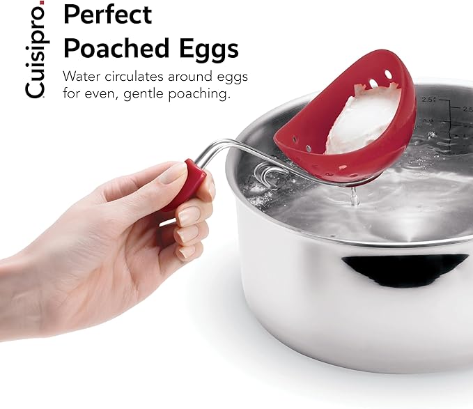 Browne & Co Cuisipro Egg Silicone Poacher Set of 2, Red