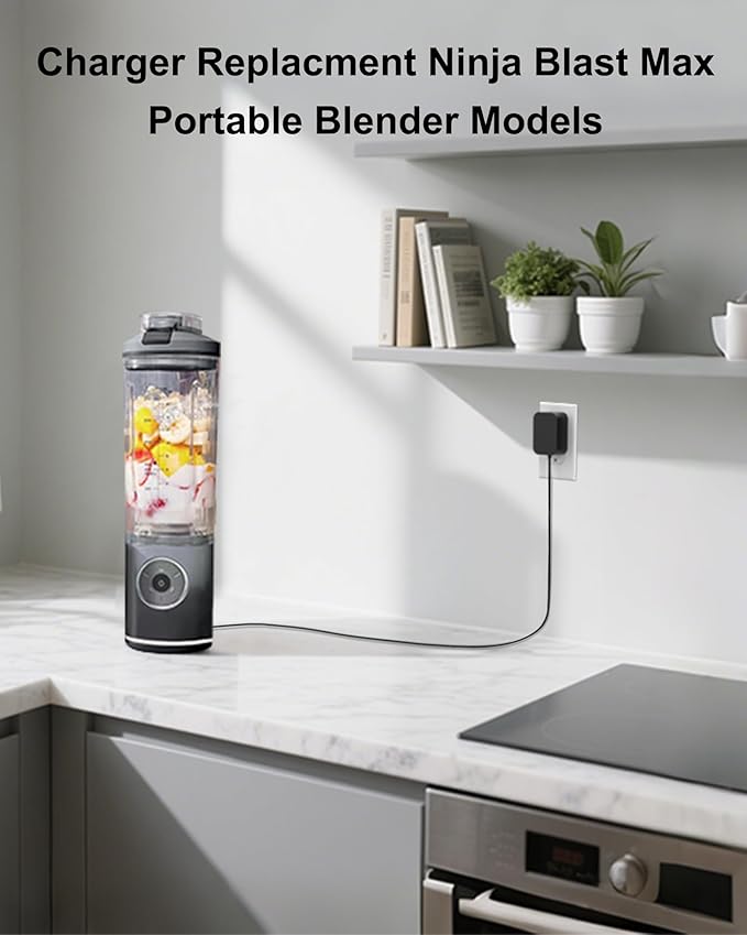 Charger for Ninja Blast Max Portable Blender, Charging Cord Compatible with Ninja Blast Max BC251 Portable Blender, Personal Smoothies, BC251