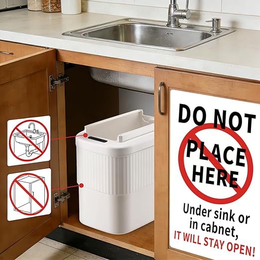 Sensor Hanging Trash Can with Lid 2.5 Gallon,Motion Sensor Garbage Can, Bathroom Trash Cans,Smart Trash Bin,Mountable/Desk for Kitchen Compost Bin,Liveroom,Office,White