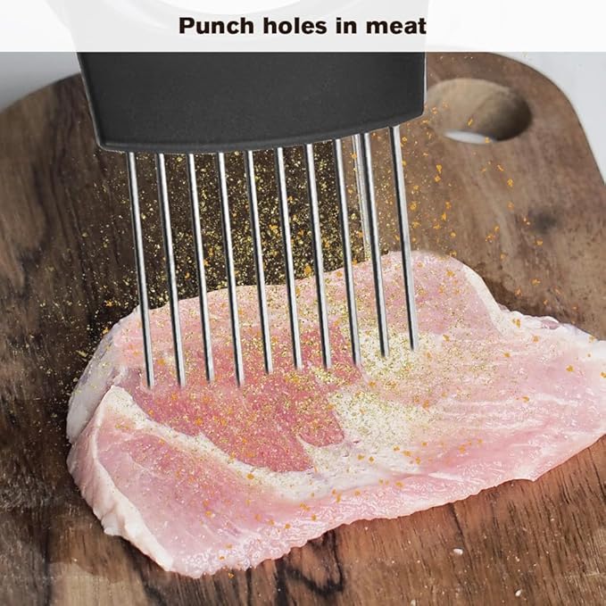 Stainless Steel Onion Holder, 2025 New Vegetable Holder for Slicing, Multifunctional for Fruits and Vegetables, Tool for Meat, Lemon, Onion, Potato, Tomato (3PCS)
