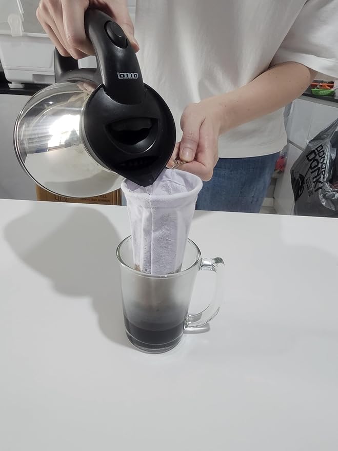 Tea/Coffee Filter, Size 3.0 inches, Reusable, Traditional Thai style, Cloth Tea Filter Sock, Pour Over, Dripper Filter, Coffee Strainer