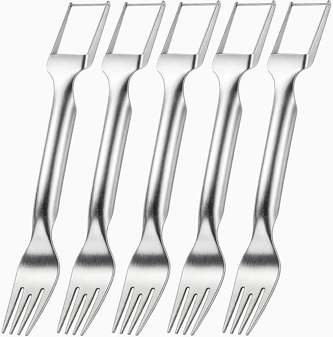 Watermelon Fork Slicer Cutter, 2-in-1 Stainless Steel Watermelon Slicer & Fruit Fork, Summer Kitchen Gadget for BBQ Parties, Camping & RV Adventures