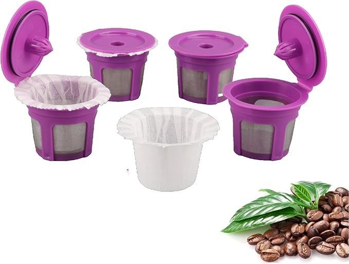 Haetyly 200 Count Coffee Paper Filters Compatible with Keurig Single Serve 1.0 and 2.0, Fits All Brands Reusable K Cup Filters